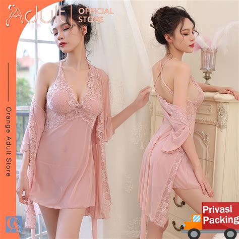 Jual ORANGE ADULT Lingerie Sexy Lingerie Seksi Baju Tidur Lace Seksi