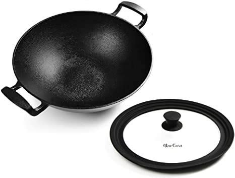 Uno Casa Blue Carbon Steel Wok Pan Inch