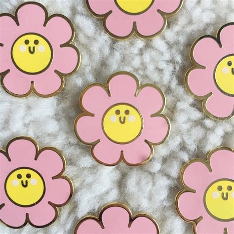 Flower Pins for Backpack, Flower Pin Enamel, Cute Kawaii Pins, Plant