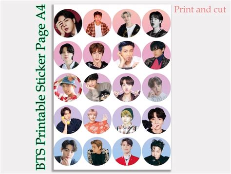 Print N Cut Bts Stickers Printable Bts Stickers Instant Etsy Print N