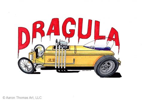 Dragula Drawing - Aaron Thomas Art Hot Rod Art Sketch Illustration