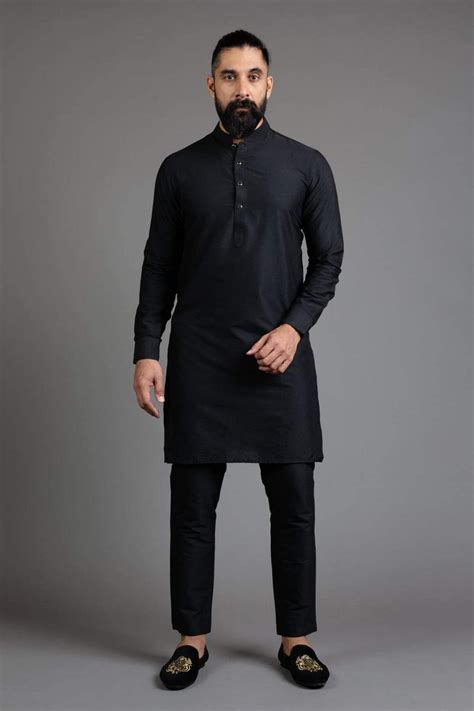 Plain Black Kurta Vavci