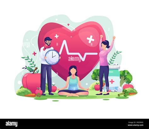 World Health Day Illustration Concept With Characters People Are