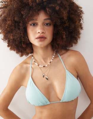 Monki Mix And Match Haut De Bikini Triangle Avec Liens Nouer Bleu Turquoise Asos