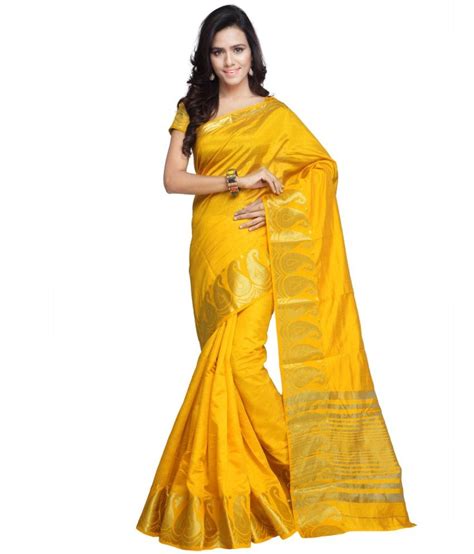 Saree Exotica Yellow Tussar Silk Saree Buy Saree Exotica Yellow