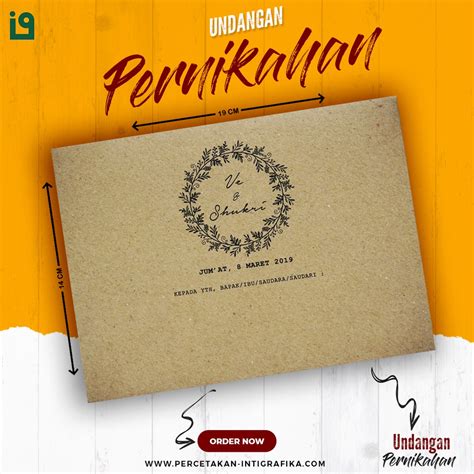 Jual Undangan Pernikahan Amplop Vintage Kraf Undangan Hardcover