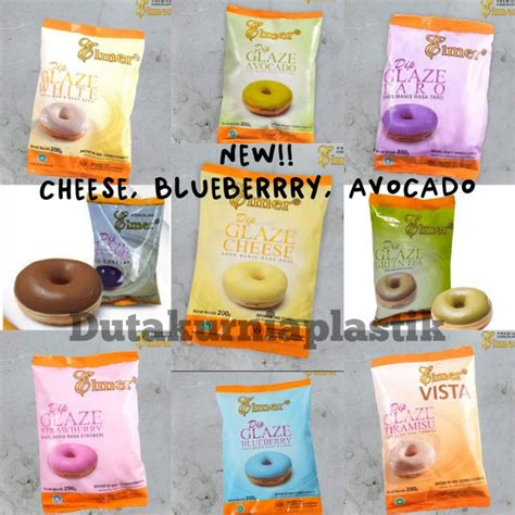 Jual ELMER Dip Glaze Donat Topping Kue Saus Rasa Coklat Taro Green Tea