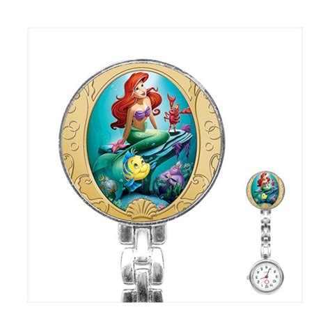 Disney Ariel The Little Mermaid Stainless Steel Nurses Fob Watch Stars On Stuff