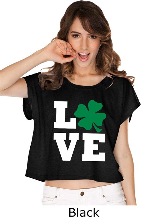 St Patricks Day Love Shamrock Ladies Boxy Tee St Patricks Day Love