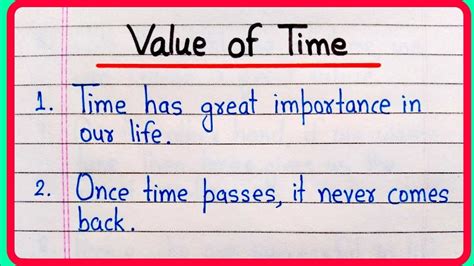 Essay On Value Of Time 10 Lines Value Of Time Essay In English