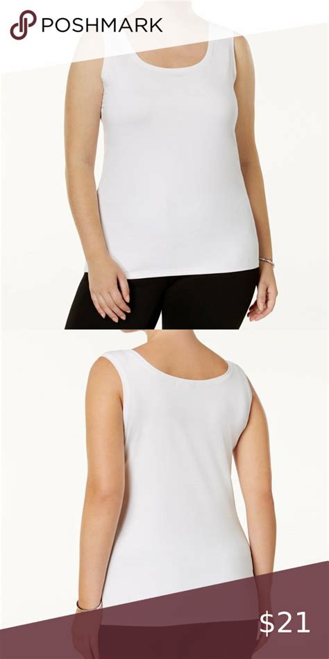 Alfani Plus Size Scoop Neck Basic Tank Top Tank Tops Plus Size Top Tops