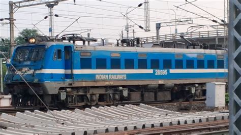 JAMALPUR JMPD WAG 7 28595 POWERED BOXN COAL LOADED FREIGHT TRAIN