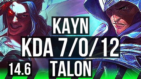 Kayn Vs Talon Jng Games Godlike Euw Master