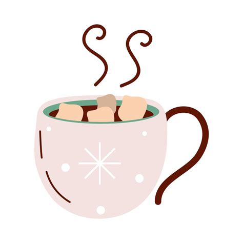 Hot Chocolate With Marshmallows Vector Art At Vecteezy