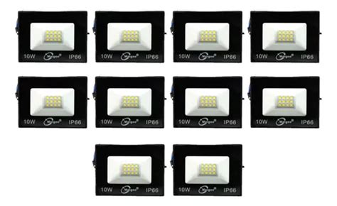 Reflector Led 10w Luz Blanca Fria Paquete Mayoreo 10 Piezas Carcasa