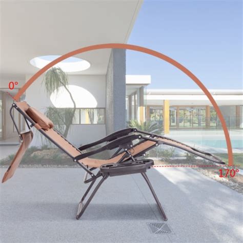 Folding Recliner Zero Gravity Lounge Chair W Shade Canopy Cup Holder