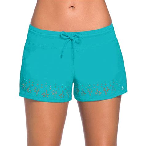 Dam Bikinitromsar Badbyxor Beach Shorts Hot Pants Badkläder Blue M d Blue M Polyester