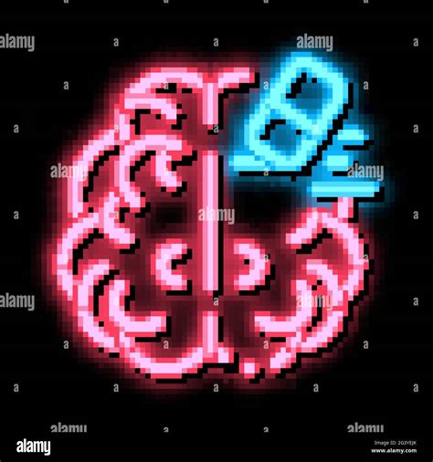 Brain Mind Erase Eraser Neon Glow Icon Illustration Stock Vector Image