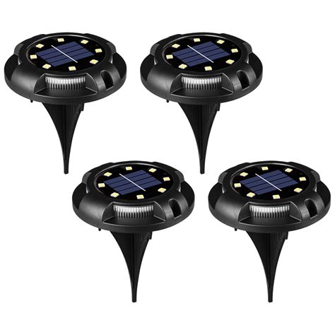 Solar Ground Lights Outdoor 8 Led Solar Waterproof Lights For Garden Deck Stair Patio Driveway