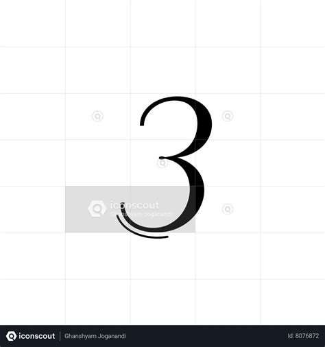 Three Number Calligraphy Animated Icon download in JSON, LOTTIE or MP4 ...