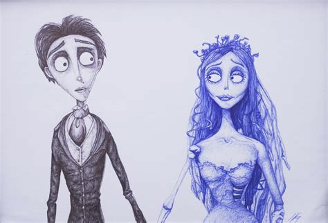 Tim Burton's Corpse Bride Pen Biro Drawing Signed Art | Etsy