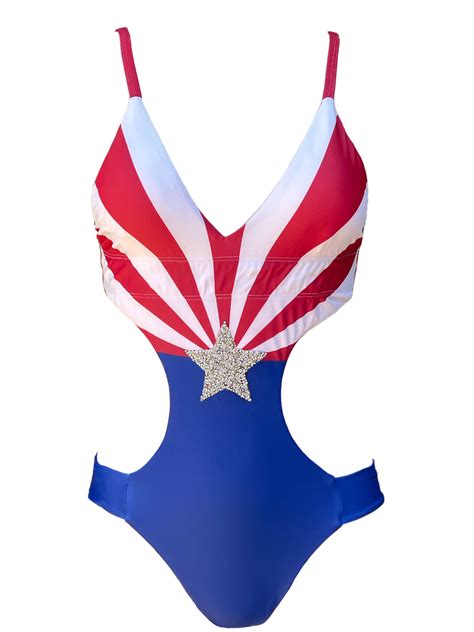 American Flag Swimsuit One Piece Water Vixen Swim