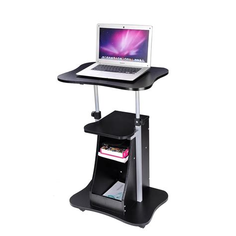 Laptop Rolling Desk with Storage Black – The Display Outlet