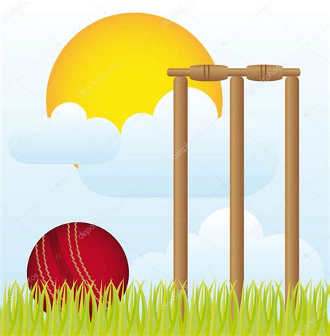 Cricket ball — Stock Vector © grgroupstock #8197145