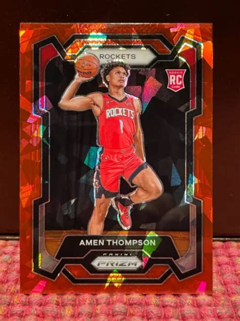 Panini Prizm Amen Thompson Rosso Cracked Ice Prizm Rookie Rc