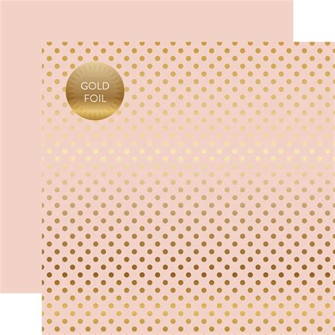 Bloosom Gold Foil Dot 12x12 Dots And Stripes Cardstock The 12x12