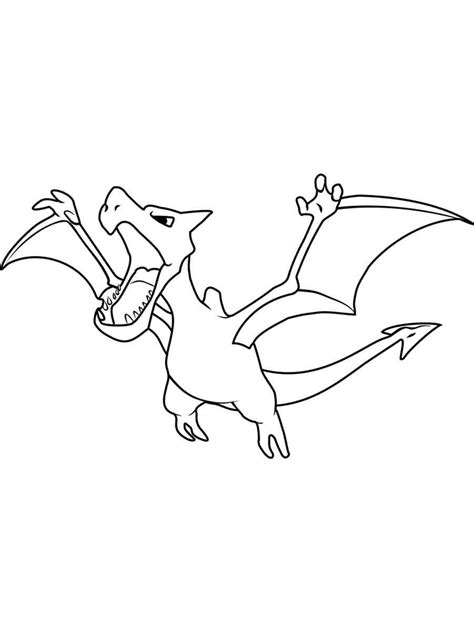 Pokemon Aerodactyl Coloring Pages Free Printable