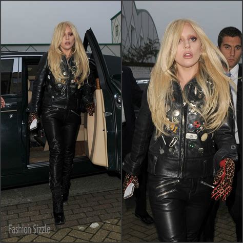 Lady Gaga Rocking Leather Arrives At A Recording Studio In North