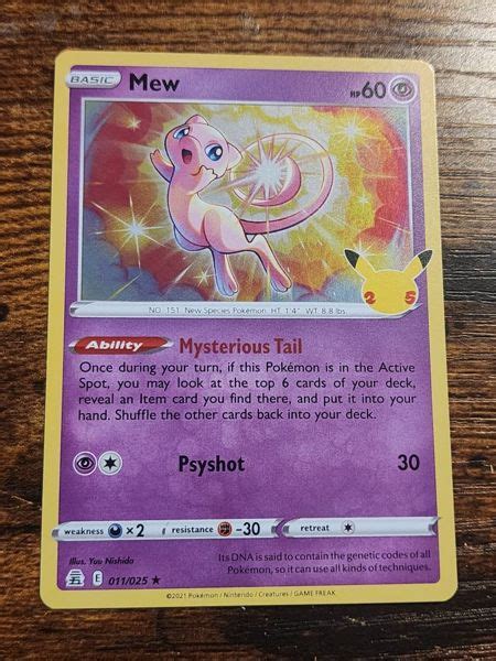 Free Pokemon Mew Holo Rare Card 011025 Celebrations Trading Card Games Auctions