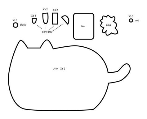 Pusheen Template Nyan Cat Cat Template Diy Sewing