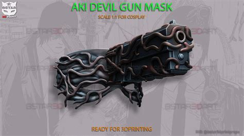 Aki Devil Gun Mask Chainsawman Cosplay D Model D Printable Cgtrader