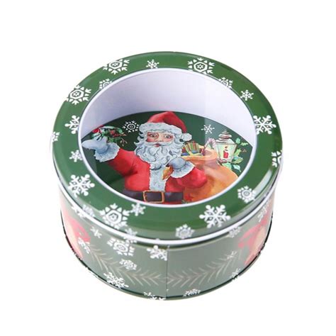 Christmas Cookie Tins with Lids,Christmas Holiday Printed Round Metal ...