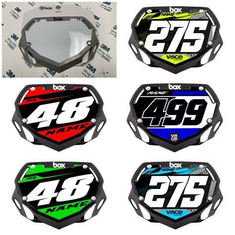 Box Two Bmx Number Plate Mini Small Graphics Decals Stickers Ebay