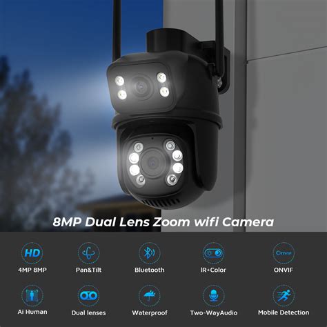 Anbiux Mp K Hd Dual Lens Camera Wireless Outdoor Wifi Camera Night