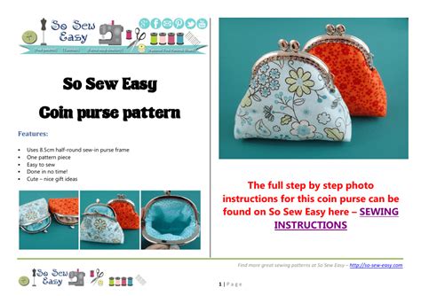 Coin Purse Sewing Pattern Template Download Printable Pdf Templateroller