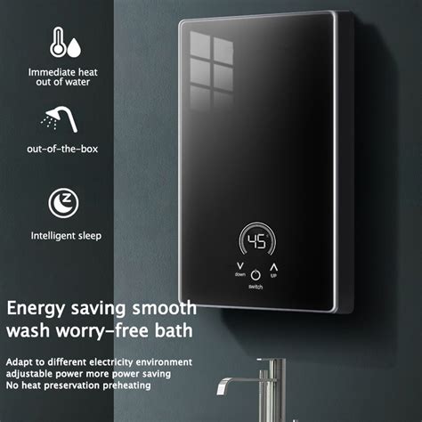 MASHIDA Instant Water Heater Shower Hot Water Heater Shower Electric Inverter LCD Touchscreen