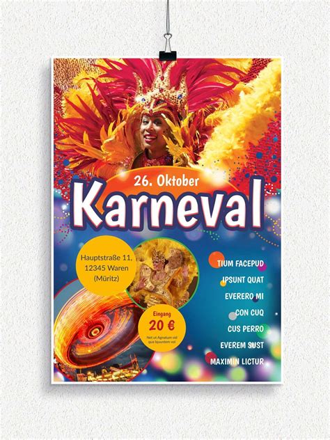 Karneval Plakat Vorlage