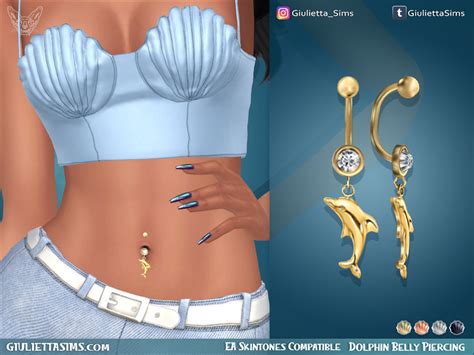 The Sims Resource EA Skintones Dolphin Belly Piercing