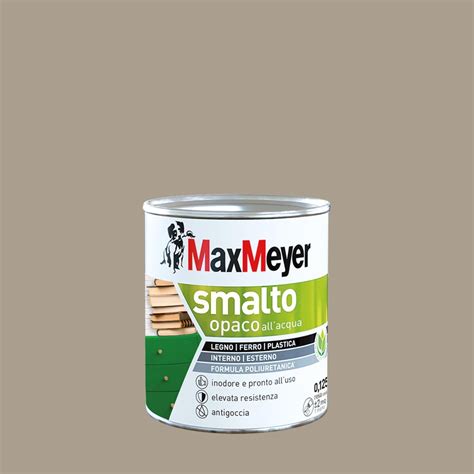 Smalto MAX MEYER Poliuretanico Opaco Base Acqua Tortora 0 125 L Leroy