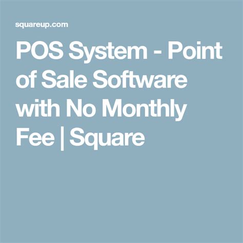 POS System Point Of Sale Software With No Monthly Fee Square Pos