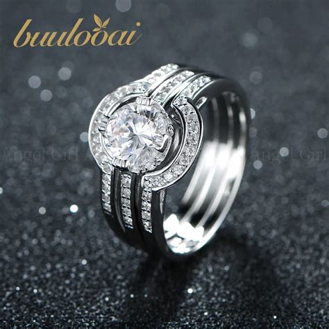 Buulooai Eternity Band Ringe F R Frauen Reine Sterling Silber