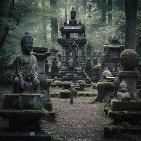 Premium Ai Image Old Stone Buddha Statue In A Japanese Temple In A