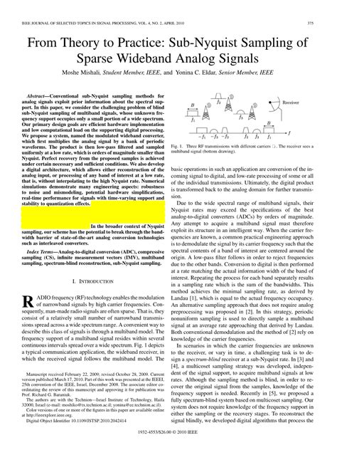 从理论到实践 稀疏宽带模拟信号的亚奈奎斯特采样外文翻译资料 外文翻译网