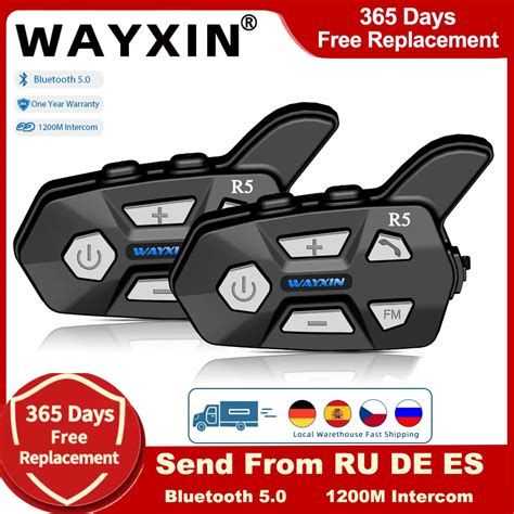 Wayxin R Bluetooth Interkom Motocyklowy Kask Osoby M Rozmowa