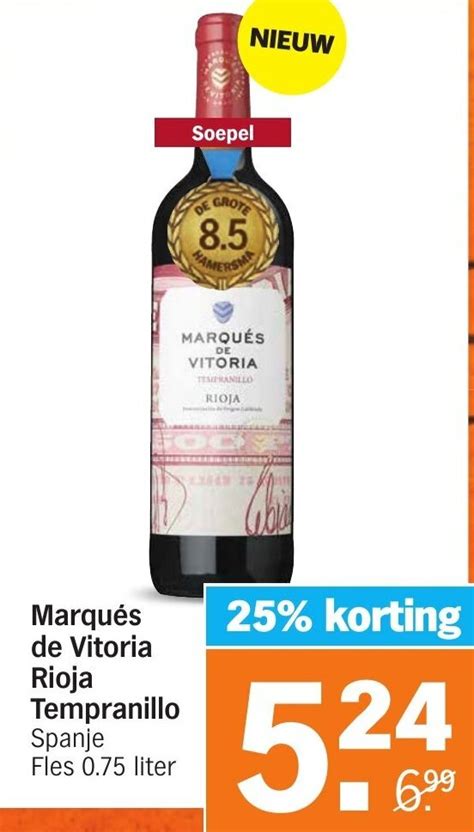 Marqu S De Vitoria Rioja Tempranillo Spanje Fles Liter Aanbieding