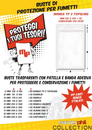 BUSTE PROTETTIVE Per FUMETTI Formato MANGA TP2 BONELLI COMICS